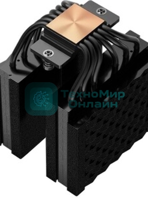 Кулер для процессора PCCooler RT620 BK (250W, 4-pin PWM, 157mm, Al/Cu, 6x6mm, 2x120mm, 73.32CFM, 34.9dBA, 2200RPM, S: 1851/1700/1200/115X, AM5/AM4, black)