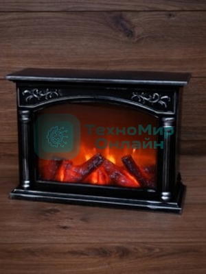 Светодиодный камин Neon-night Рождество с эффектом живого огня 15х14х26см, батарейки 2хС (не в комплекте) и USB, бронзовый