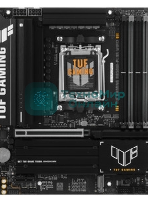 Материнская плата Asus TUF GAMING B850M-PLUS WIFI7 W, AM5, AMD B850, 4xDDR5, 4xSATA, 3xM.2, 1xPCIe 5.0 x16, 1xPCIe 3.0 x1, 1xDP, 1xHDMI, 1x2.5Gb LAN, Wi-Fi 7, Bluetooth 5.4, 1xUSB-C 20Gbps, 3xUSB-A 10Gbps, 4xUSB-A 5Gbps, 4xUSB-A 2.0, 5x3.5 мм, 7.1, mATX