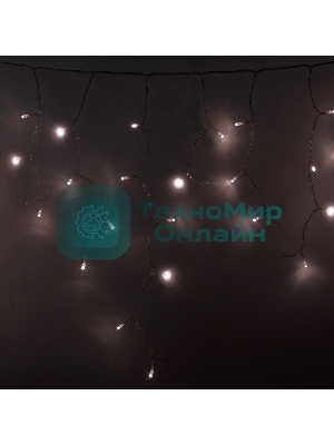 Гирлянда Neon-night Айсикл (бахрома) светодиодный, 2,4 х 0,6 м, прозрачный провод, 230 В, диоды теплый белый, 88 LED
