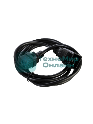 Шнур питания ЦМО с заземлением IEC 60320 C19/IEC 60320 C20, 16А/250В (3x1,5), длина 3 м. (R-16-Cord-C19-C20-3)