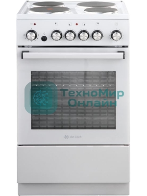 Плита электрическая De Luxe 5004.16э 012 серый, конфорок 4 шт, духовка 46 л, гриль, 50 см x 85 см x 50 см