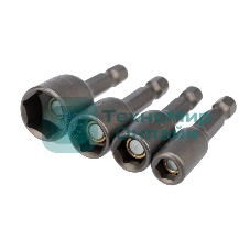 Набор ключей-насадок магнитных Kranz 6/8/10/13х48 мм с шестигранной головкой