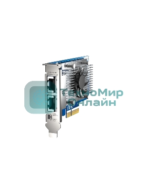 Сетевая карта QNAP QXG-10G2T-X710 LAN Expansion Card, PCIe Gen 3, Two 10GbE (10G/5G/2.5G/1G/100M)) Ports with SR-IOV and iSCSI, Block-based, Supports Multiple Virtual Disk Modes