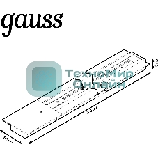 Шинопровод Gauss встраиваемый 1м белый (с адаптером питания и заглушкой)