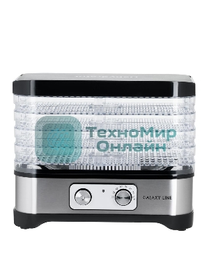 Сушилка для овощей и фруктов Galaxy Line GL 2639, черный с серебристым, с механическим управлением, 500 вт