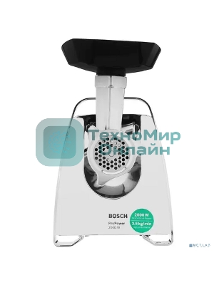 Мясорубка электрическая Bosch MFW67440 черный, 2000 Вт, 3.5 кг/мин, реверс, защита от перегрузки, насадки - 4