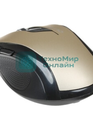 Мышь беспроводная Qumo Office Line M64 золотистый, 1600 dpi, радиоканал, USB, кнопки - 6