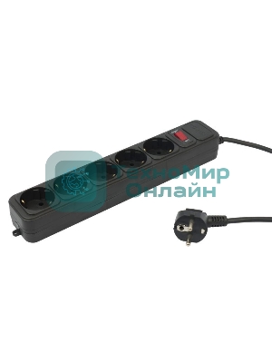 Сетевой фильтр PC Pet AP01006-5-BK 5 м, 5 розеток, черный