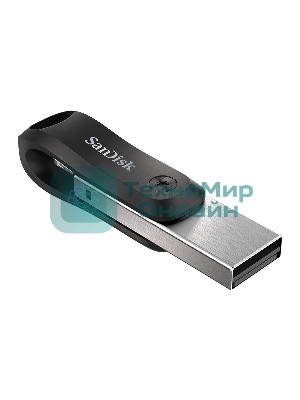 Флешка USB Sandisk IX60N iXpand GO (SDIX60N-128G-GN6NE), 128Gb, USB 3.0/Lightning, R/W 150/70, черный/серебристый