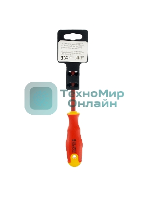 Отвертка диэлектрическая Сибртех PH1 х 80 мм, до 1000 В, двухкомпонентная рукоятка