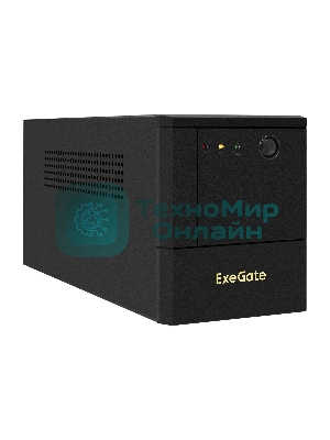 Источник бесперебойного питания ExeGate SpecialPro UNB-1000.LED.AVR.4SH.USB (1000VA/700W,LED, AVR, 4*Schuko, USB, батарея 12V 7.2Ah - 2 шт., металлический корпус, Black)