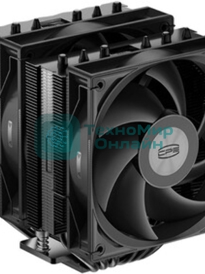 Кулер для процессора PCCooler RT620 BK (250W, 4-pin PWM, 157mm, Al/Cu, 6x6mm, 2x120mm, 73.32CFM, 34.9dBA, 2200RPM, S: 1851/1700/1200/115X, AM5/AM4, black)