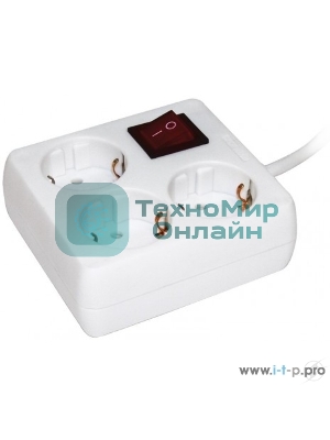 Удлинитель 3х3 м с заземл. 16А IP20 У-С03К с выкл. 2P+PE IEK WYP30-16-03-03-ZK-N