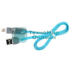 Кабель 2в1 MicroUSB+Lightning 8pin-USB Ritmix RCC-200 Blue для синхронизации/зарядки, 1м