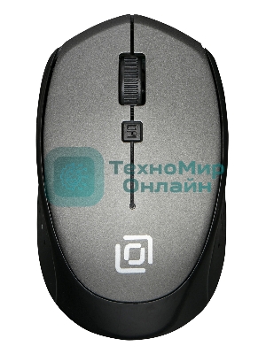 Мышь беспроводная Oklick 488MW серый/черный, 1600 dpi, радиоканал, USB, кнопки - 4