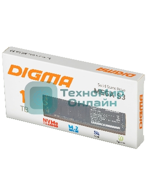Накопитель SSD Digma Mega S3 DGSM3001TS33T, 1Tb, PCIe 3.0 x4, M.2 2280, NVMe, R/W 2130/1720