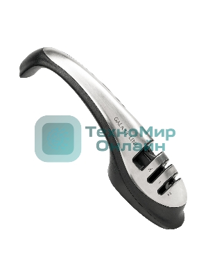 Механическая точилка для ножей и ножниц Galaxy LINE GL 9012, черный с серебристым, высокоэффективные точильные элементы, для металлических, кухонных, керамических, спортивных, складных ножей, 2 этапа обработки лезвий ножей (заточка и доводка),прорезиненное основание, препятствующее скольжению