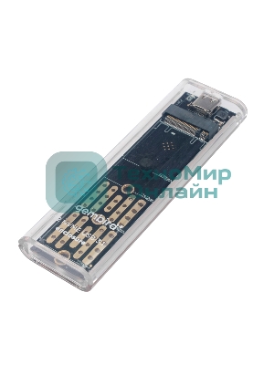 Внешний корпус Gembird EEM2-NVME-2 USB 3.1 для M2 NVME порт Type-С, пластик, прозрачный