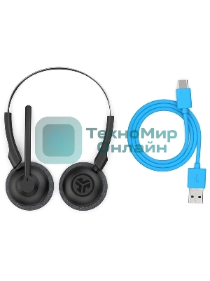 Гарнитура JLab GO Work Pop Wireless Headphones чёрный, беспроводная, Bluetooth, до 50 ч