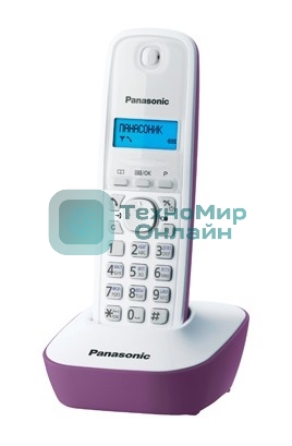 Телефон беспроводной (DECT) Panasonic KX-TG1611RUF (сиреневый) АОН, Caller ID,12 мелодий звонка,подсветка дисплея,поиск трубки