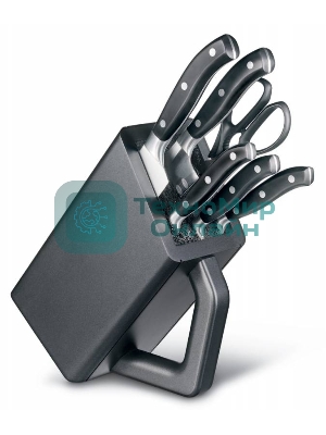 Набор ножей кухонных Victorinox Forged Cutlery Block (7.7243.6) компл.:6шт с подставкой черный подар.коробка