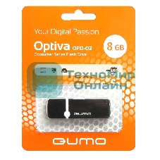 Флешка USB QUMO 8Gb, Optiva 02 Black QM8GUD-OP2 черный