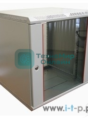 Шкаф телекоммуникационный настенный разборный ЭКОНОМ 12U (600 × 520) дверь стекло