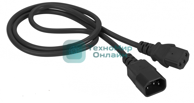 Шнур питания Lanmaster C13-C14, 3х0.75, 220В, 10А, черный, 10 метров