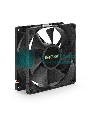 Вентилятор для корпуса ExeGate ExtraPower EP08025SM черный, 80 мм, 2500 об/мин, 25.5 дБ, 2 pin