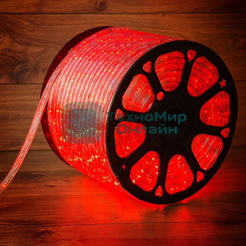 Дюралайт LED, постоянное свечение (2W) - красный, 30 LED/м, бухта 100м