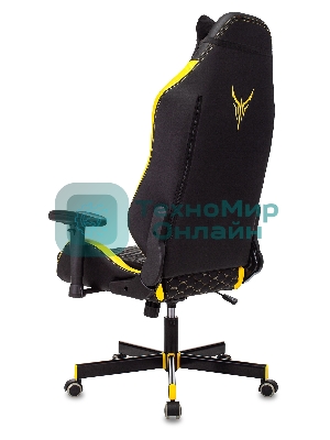 Кресло Knight Neon черный/желтый, экокожа, 120 кг, механизм качания