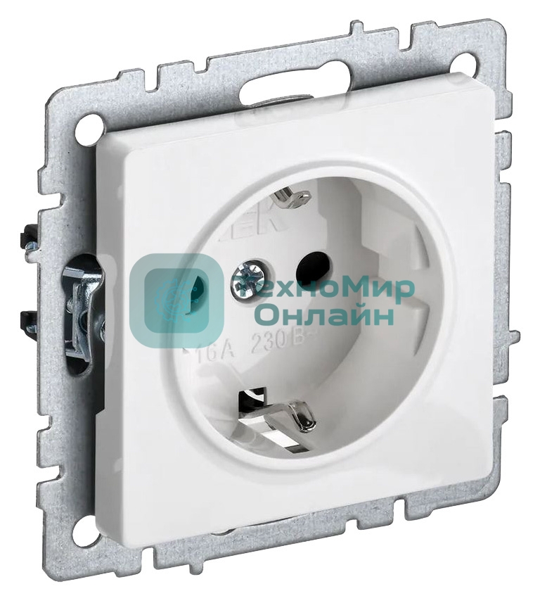 Розетка с з/к/ш IEK BRITE 16А РС14-1-0-БрБ белый
