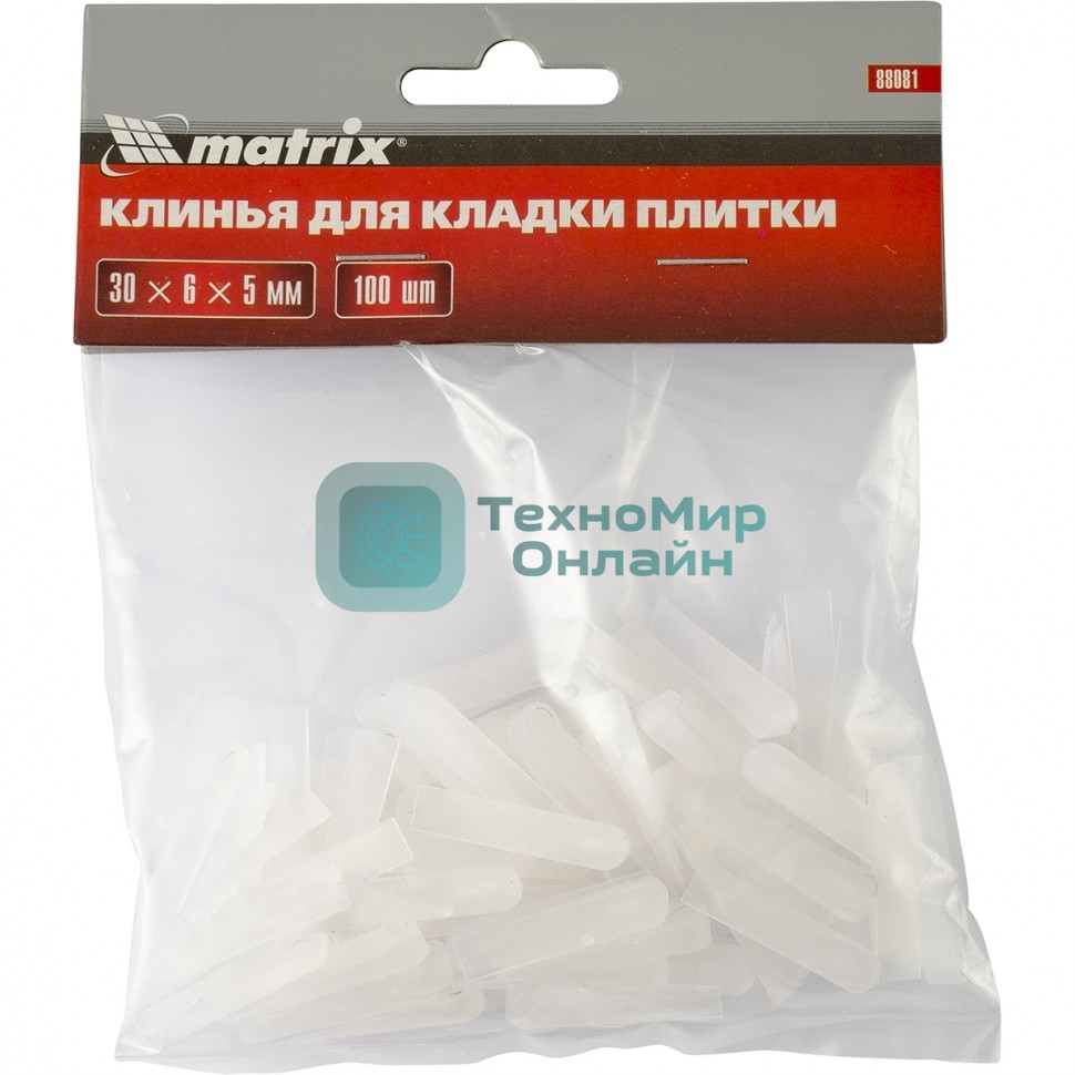 Клинья Matrix, 30х6х5мм, для кладки плитки, 100 шт.