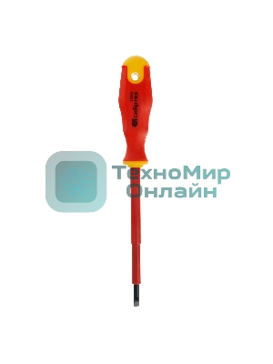 Отвертка Сибртех диэлектрическая sl4х100мм crv до 1000в двухкомпонентная рукоятка