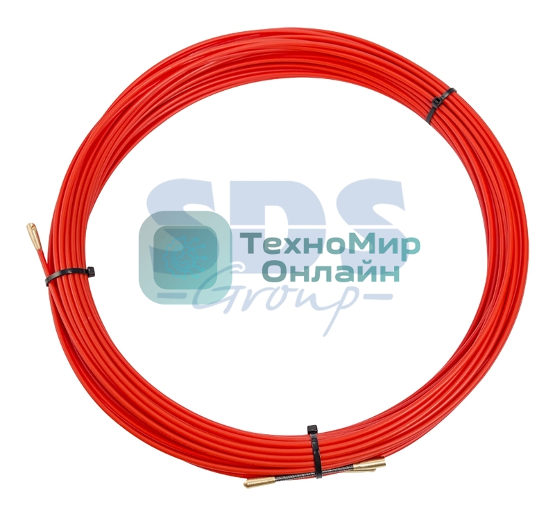 Протяжка кабельная Rexant (мини УЗК в бухте), стеклопруток, d=3,5 мм, 25 м, красная