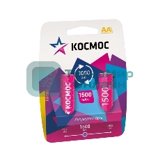 Аккумулятор Космос KOCR6NIMH(1500mA) R6 NiMn 1500мА·ч BP-2 (блист.2шт.) ЦЕНА ЗА 1 шт