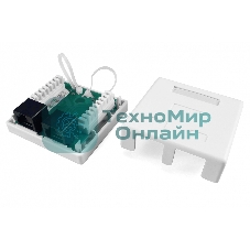 Розетка компьютерная RJ-45(8P8C) Hyperline, категория 5e, двойная, внешняя, Dual IDC