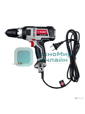 Дрель-шуруповерт ЗУБР ДШ-М1-400-2, 400 Вт, 40 Нм, щеточный
