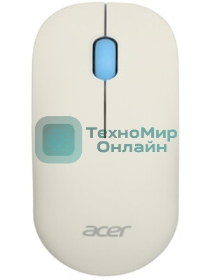Мышь беспроводная Acer OMR205 белый/голубой, 1200 dpi, радиоканал, USB, кнопки - 3