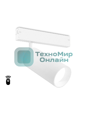 Управляемый светодиодный светильник для шинопровода Magnetic Ambrella light GL1231 WH белый IP20 24W 3000K-6400K 220V 36° D65*140 (Без ПДУ)