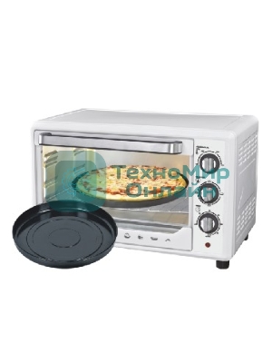 Мини-печь Sakura SA-7001WP 35л, духовка 1600 Вт,, механ.управление, 3 режима работы духовки (верх, низ, верх+низ), таймер на 60 минут, регулировка температуры духовки, комплектация - металлическая решетка, противень, круглая форма для выпечки (230х50 мм), ухват. белый.