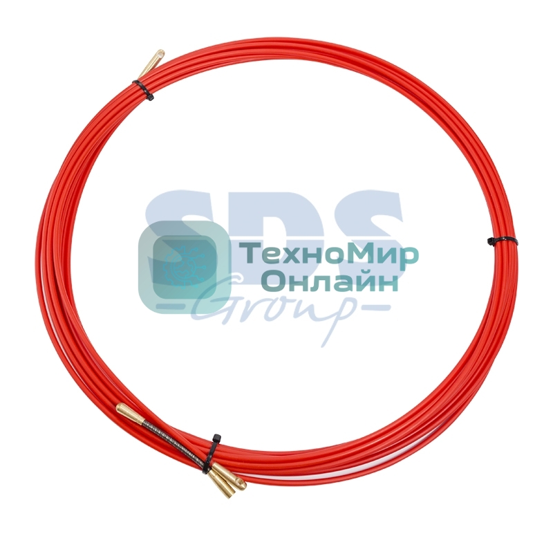 Протяжка кабельная Rexant (мини УЗК в бухте), стеклопруток, d=3,5 мм, 7 м красная