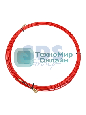 Протяжка кабельная Rexant (мини УЗК в бухте), стеклопруток, d=3,5 мм, 7 м красная