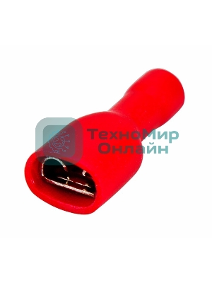 Клемма плоская Rexant, полностью изолированная гнездо - 7.4 мм, 0.5-1.5 мм², (РППи-м 1.5-(6.3)/FDFD1.25-250), в упак. 10 шт.