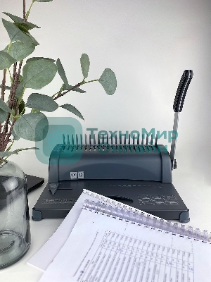 Переплетчик ГЕЛЕОС БП-12 на пластиковую пружину, А4, ручная перфорация 12 листов, переплет макс до 500 л., глубина перфорации 3,5-5,5 мм