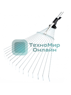 Грабли веерные стальные Palisad, 190-520х1200-1500 мм, 15 зубьев, раздвижные, стальной черенок