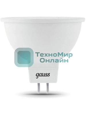 Лампа светодиодная Gauss 101505305 5Вт цок.: GU5.3 рефлек. 220B 6500K св. свеч. бел. хол. (упак.: 10 шт)