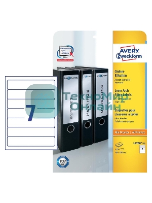 Этикетки Avery Zweckform L4760-25 A4 38x192мм 7шт на листе/80г/м2/25л./белый самоклей. универсальная