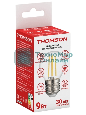 Лампа светодиодная Hiper THOMSON LED FILAMENT GLOBE 9W 900Lm E27 4500K TH-B2094